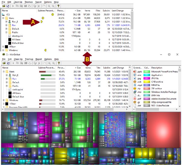 Can WinDirStat show hidden files and directories?